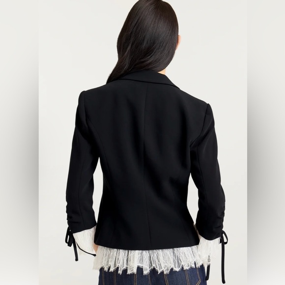 Cinq a Sept Roxie Blazer, New Elegant Black Blazer with Lace Trim, Size 8, NWT! - Picture 13 of 14